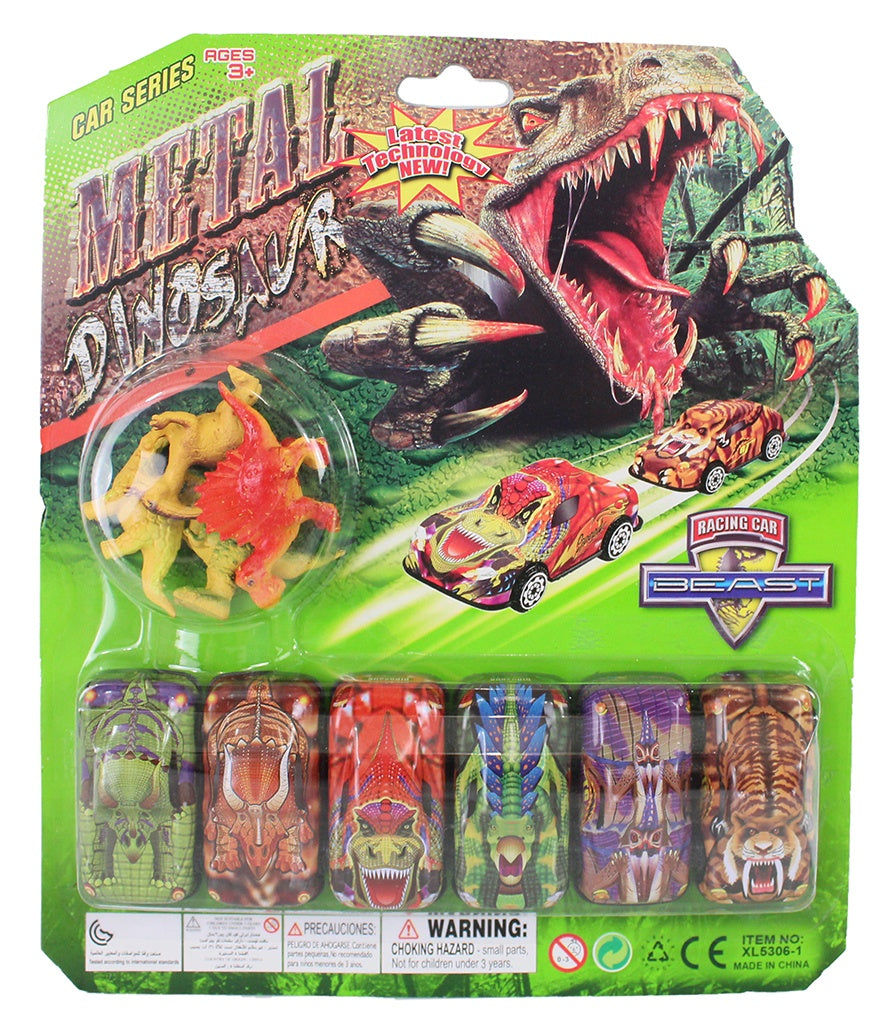 candytoys.ch Fahrzeug METALL und Dinoset auf Karte ca 26x22,5cm candytoys.ch Switzerland
