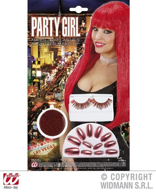 candytoys.ch Fingernägel + Wimpern metallisierend + Glitzerschminke rot auf Karte ca 30x18cm candytoys.ch Switzerland