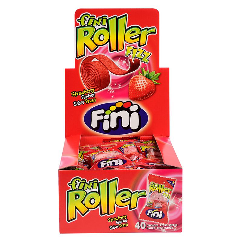 candytoys.ch Fini Roller Erdbeere 40 Stück im Karton candytoys.ch Switzerland