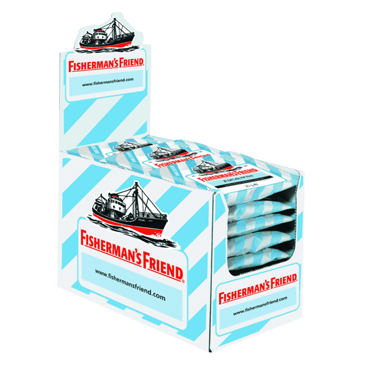 candytoys.ch Fisherman’s Friend  Eukalyptus ohne Zuckerzusatz  24 Beutel im Karton candytoys.ch Switzerland