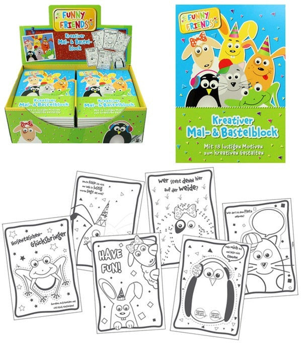 candytoys.ch FUNNY FRIENDS Mal- und Bastelblock - ca 15x10,5cm candytoys.ch Switzerland