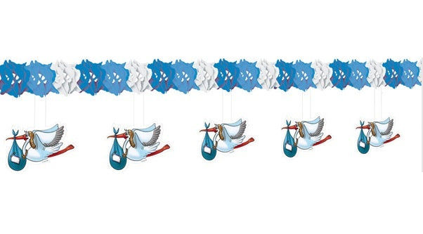 candytoys.ch Girlande mit Storch Baby Junge - ca 4 meter candytoys.ch Switzerland
