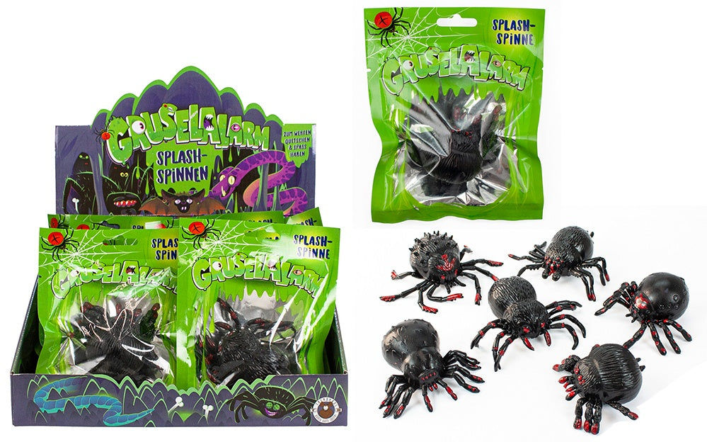 candytoys.ch GRUSELALARM Sticky Splash-Spinne 6-fach sortiert - im Beutel ca 17x13,5cm candytoys.ch Switzerland