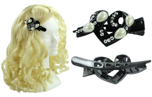 candytoys.ch Haarspange schwarz/weiß Herz ca 10,5cm candytoys.ch Switzerland
