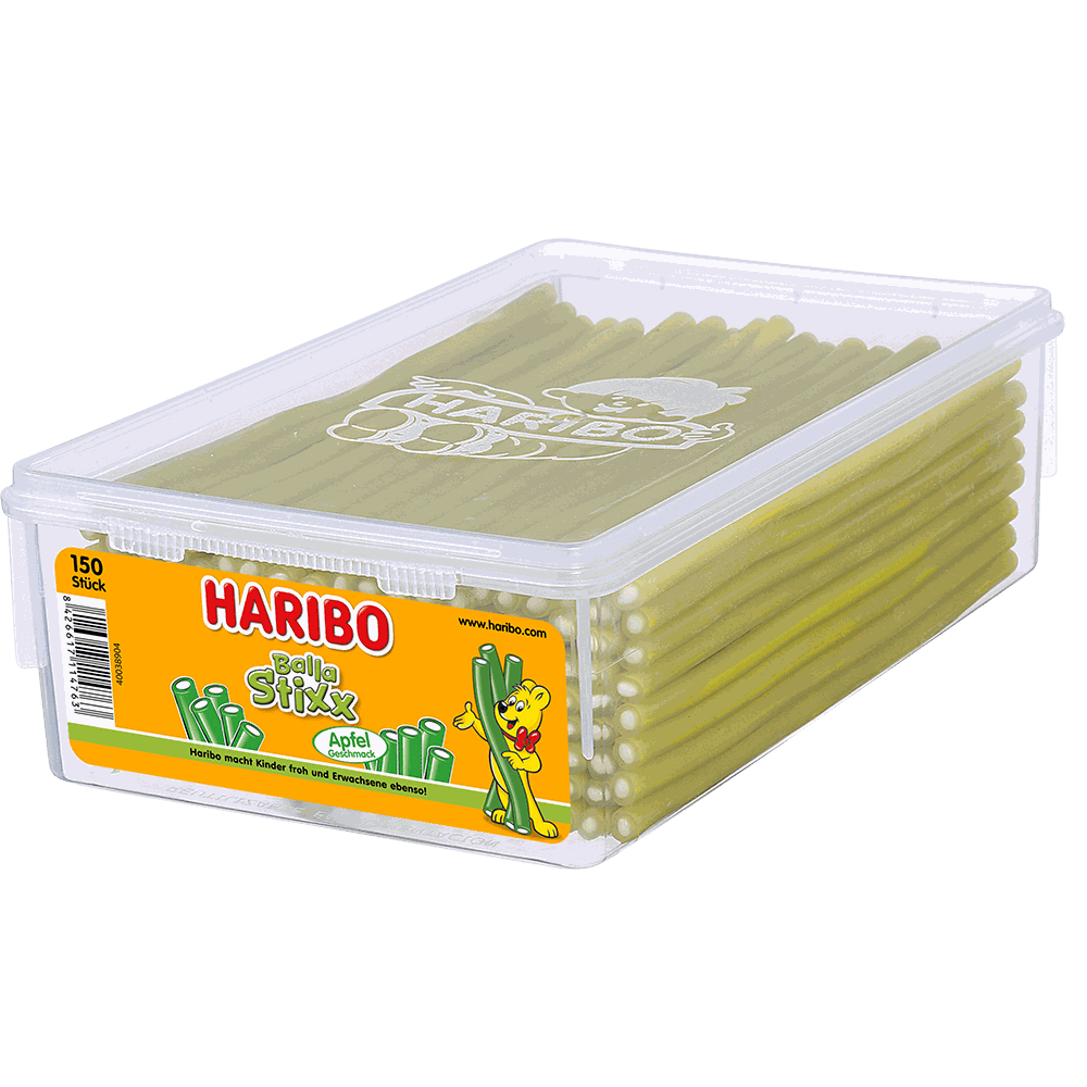 candytoys.ch Haribo  Balla Stixx Apfel sauer  150 Stück in der Dose candytoys.ch Switzerland