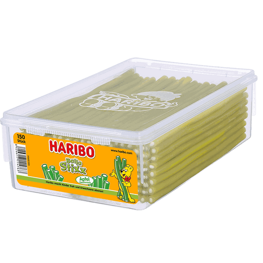 candytoys.ch Haribo  Balla Stixx Apfel sauer  150 Stück in der Dose candytoys.ch Switzerland