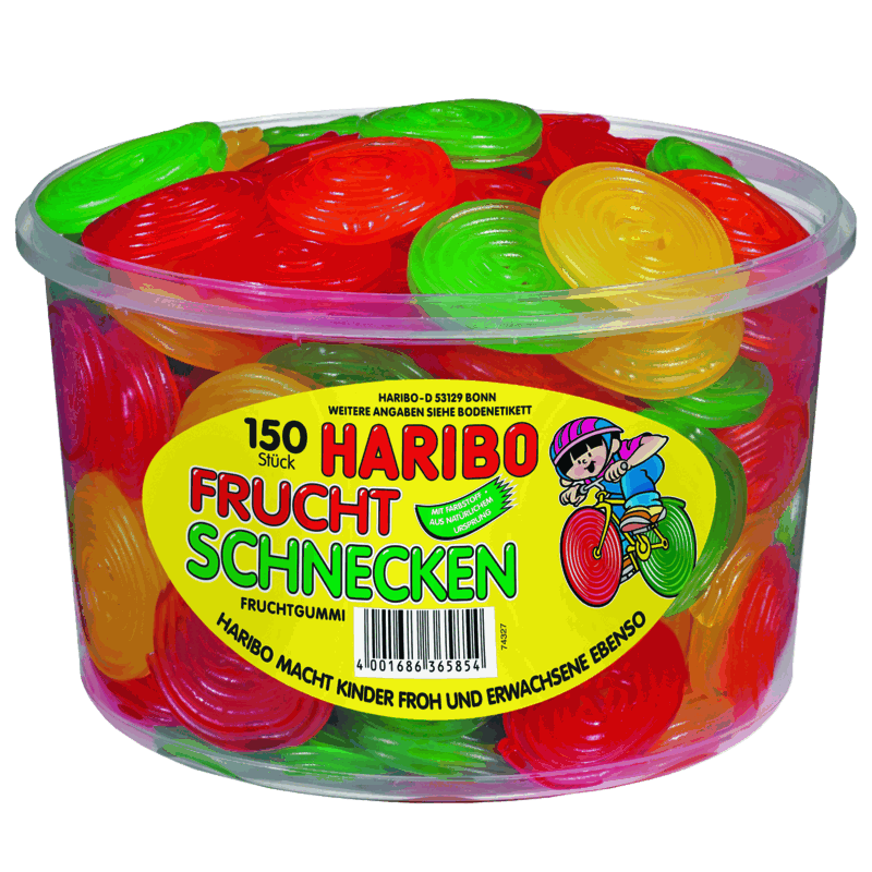 candytoys.ch Haribo  Fruchtschnecken  150 Stück in der Dose candytoys.ch Switzerland