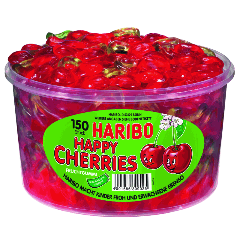 candytoys.ch Haribo  Happy Cherries  150 Stück in der Dose candytoys.ch Switzerland