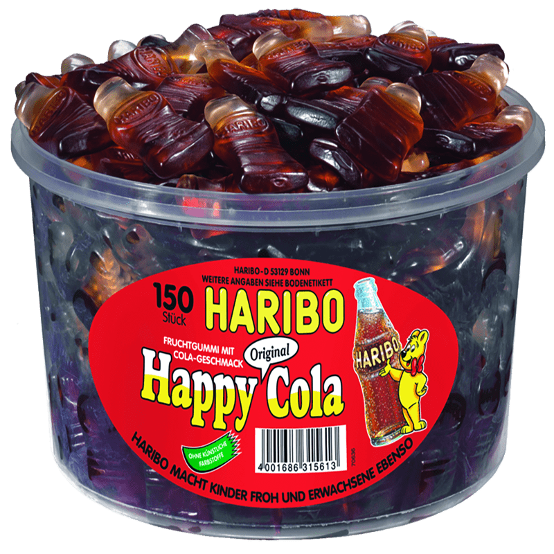 candytoys.ch Haribo  Happy Cola  150 Stück in der Dose candytoys.ch Switzerland