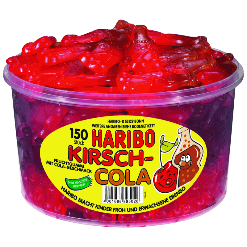 candytoys.ch Haribo  Kirsch-Cola  150 Stück in der Dose candytoys.ch Switzerland