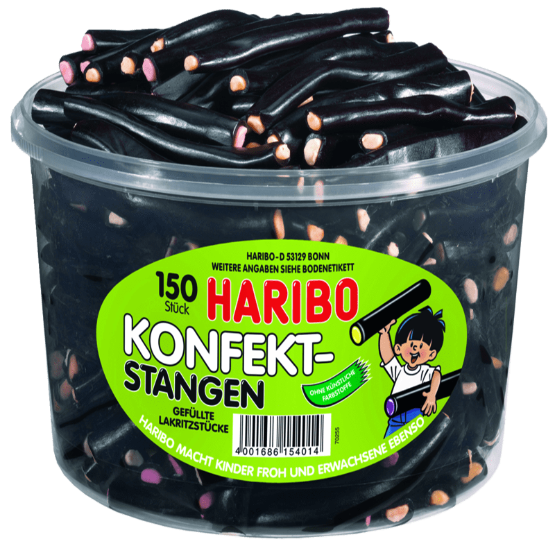 candytoys.ch Haribo  Konfekt Stangen  150 Stück in der Dose candytoys.ch Switzerland