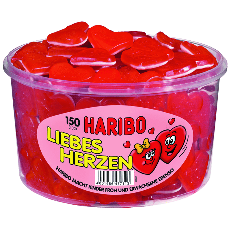 candytoys.ch Haribo  Liebesherzen  150 Stück in der Dose candytoys.ch Switzerland