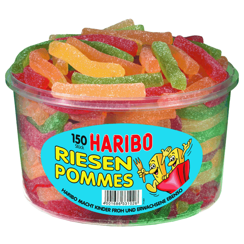 candytoys.ch Haribo  Riesen Pommes  150 Stück in der Dose candytoys.ch Switzerland