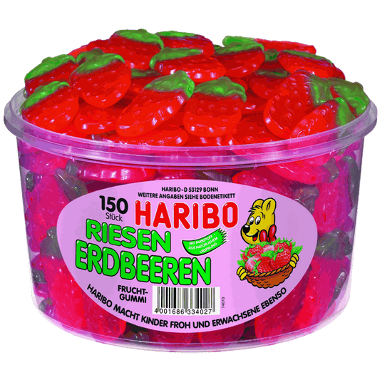 candytoys.ch Haribo  Riesenerdbeeren  150 Stück in der Dose candytoys.ch Switzerland