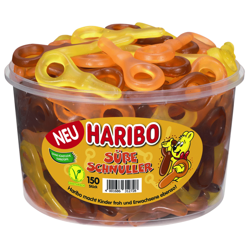 candytoys.ch Haribo  Süße Schnuller  150 Stück in der Dose candytoys.ch Switzerland