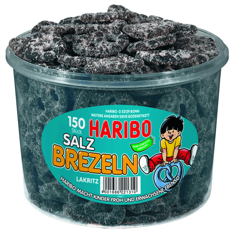 candytoys.ch Haribo  Salz Brezeln  150 Stück in der Dose candytoys.ch Switzerland