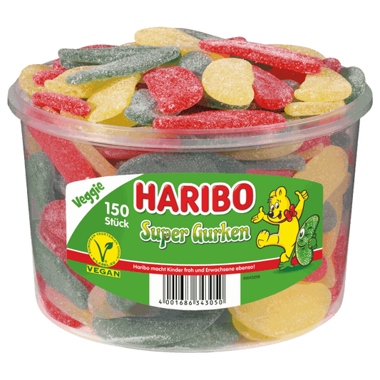 candytoys.ch Haribo  Super Gurken  150 Stück in der Dose candytoys.ch Switzerland