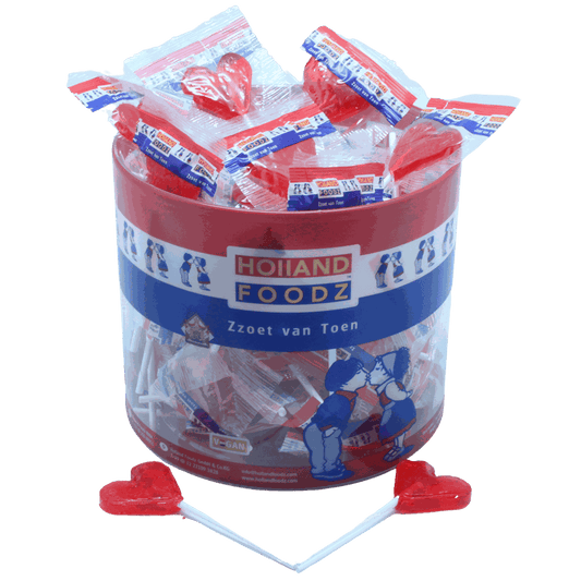 candytoys.ch Holland Foodz Herz Lolly 75 Stück in der Dose candytoys.ch Switzerland