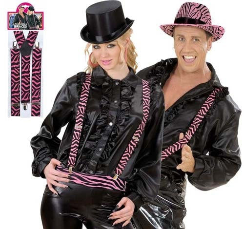 candytoys.ch Hosenträger Zebramuster schwarz/rosa candytoys.ch Switzerland