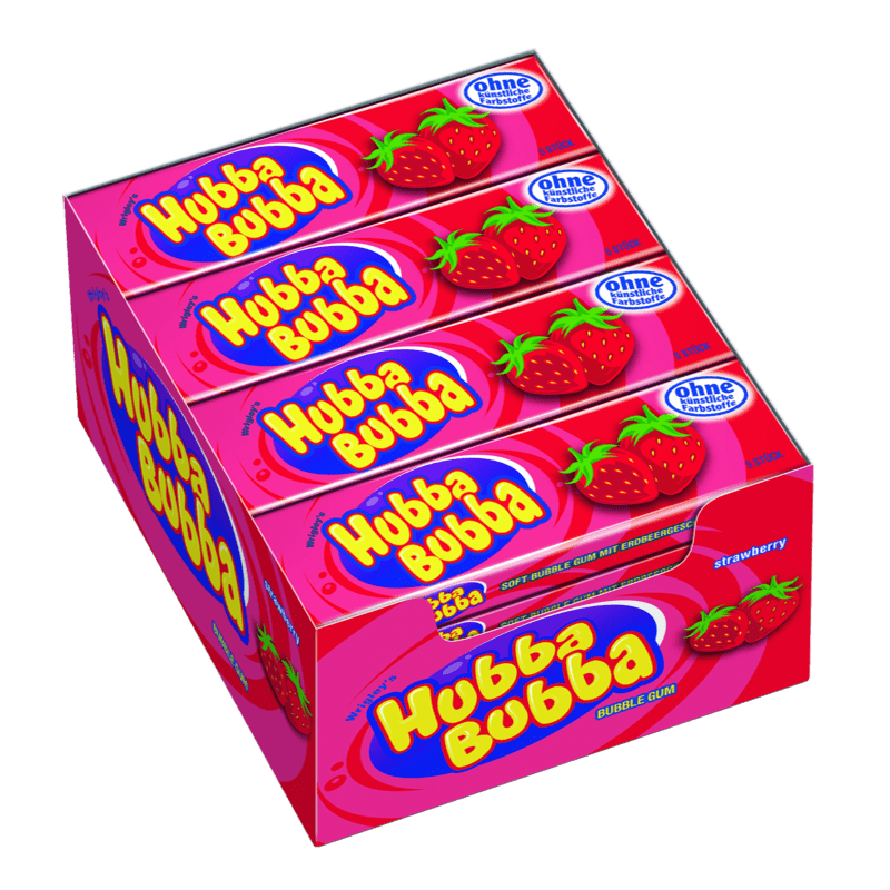 candytoys.ch Hubba Bubba  Erdbeere  20×5 Streifen candytoys.ch Switzerland