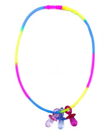 candytoys.ch Kette Silikon mit drei Schnulleranhängern - Umfang ca 43cm - glow in the dark - candytoys.ch Switzerland
