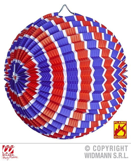 candytoys.ch Lampion blau-weiss-rot gestreift ca Ø 25 cm flammenhemmend candytoys.ch Switzerland