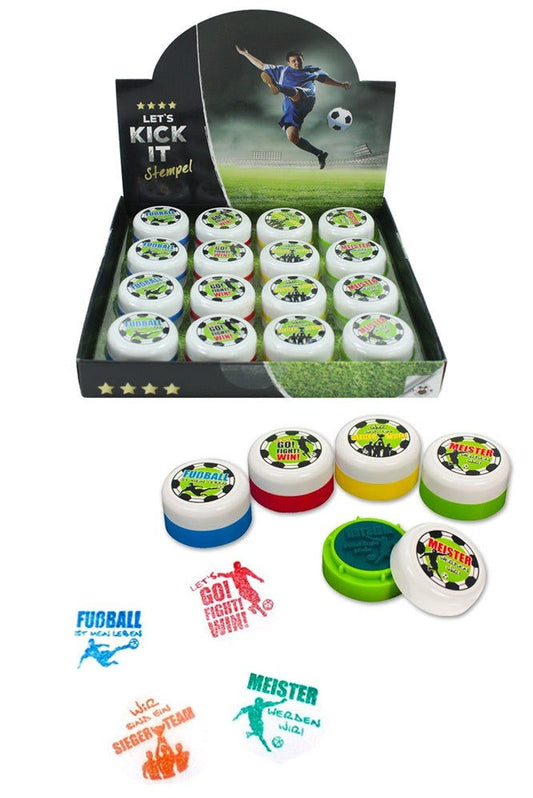 candytoys.ch LET'S KICK IT Stempel selbstfärbend 4-fach sortiert - Ø 35mm candytoys.ch Switzerland