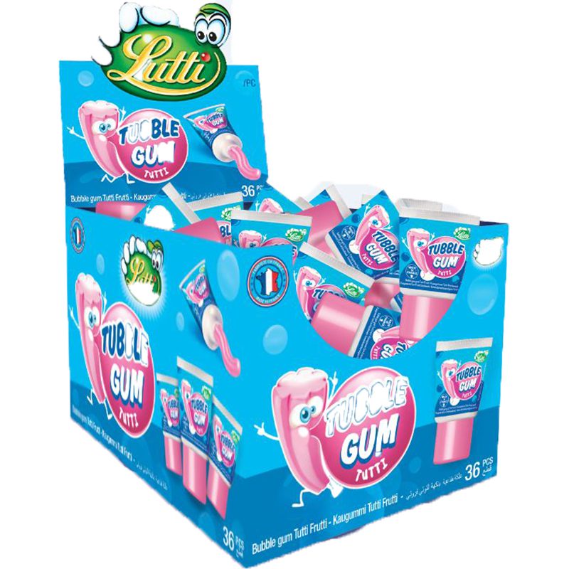 candytoys.ch Lutti  Tubble Gum Tutti Frutti  36 Stück im Karton candytoys.ch Switzerland