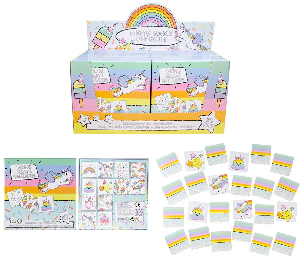 candytoys.ch Memory Spiel Einhorn 24 teilig in Box ca 17x17x2,5cm candytoys.ch Switzerland