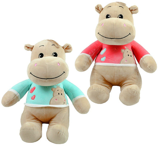 candytoys.ch Nilpferd 2-fach mit Pullover sitzend ca 32cm candytoys.ch Switzerland