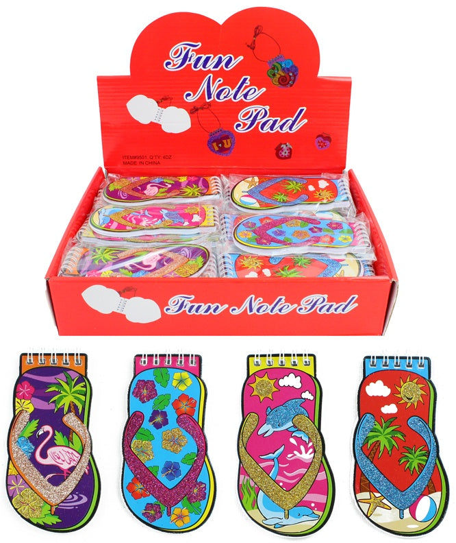 candytoys.ch Notizblock Flip Flop Design 4 fach sortiert ca 12,5 cm candytoys.ch Switzerland