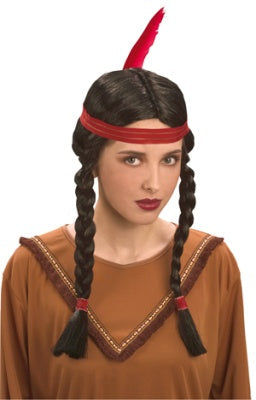 candytoys.ch Perücke - Indianerin mit Stirnband und Feder - schwarz candytoys.ch Switzerland