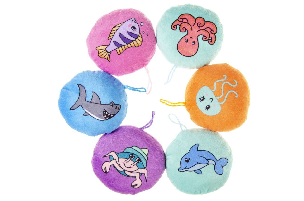 candytoys.ch Plüsch Kissen Meerestiere 6-fach sortiert Ø ca 11 cm candytoys.ch Switzerland