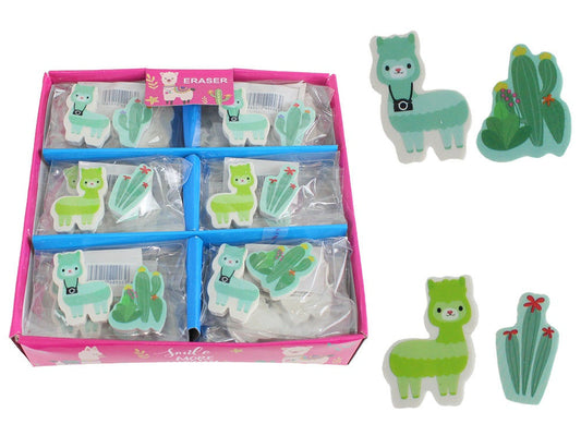 candytoys.ch Radiergummi Alpaka Lama mit Kaktus ca 3,5-4,5cm 2-fach sortiert candytoys.ch Switzerland