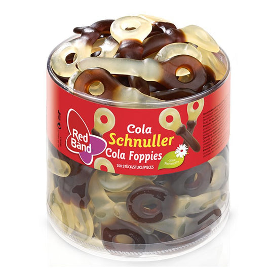candytoys.ch Red Band  Cola Schnuller  100 Stück in der Dose candytoys.ch Switzerland
