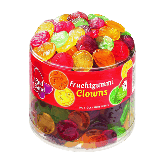 candytoys.ch Red Band  Fruchtgummi Clowns  300 Stück in der Dose candytoys.ch Switzerland