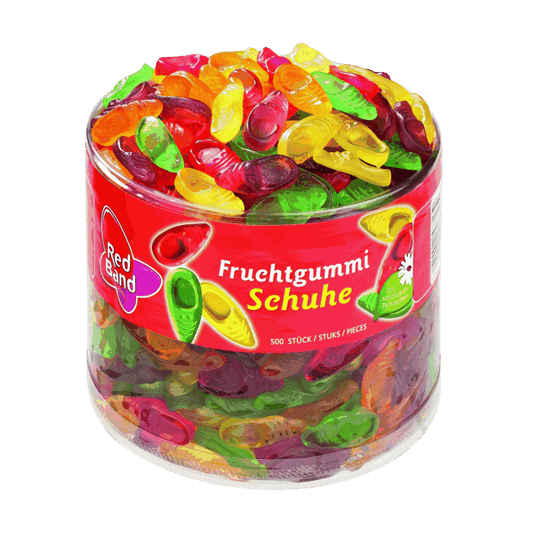 candytoys.ch Red Band  Fruchtgummi Schuhe  500 Stück in der Dose candytoys.ch Switzerland