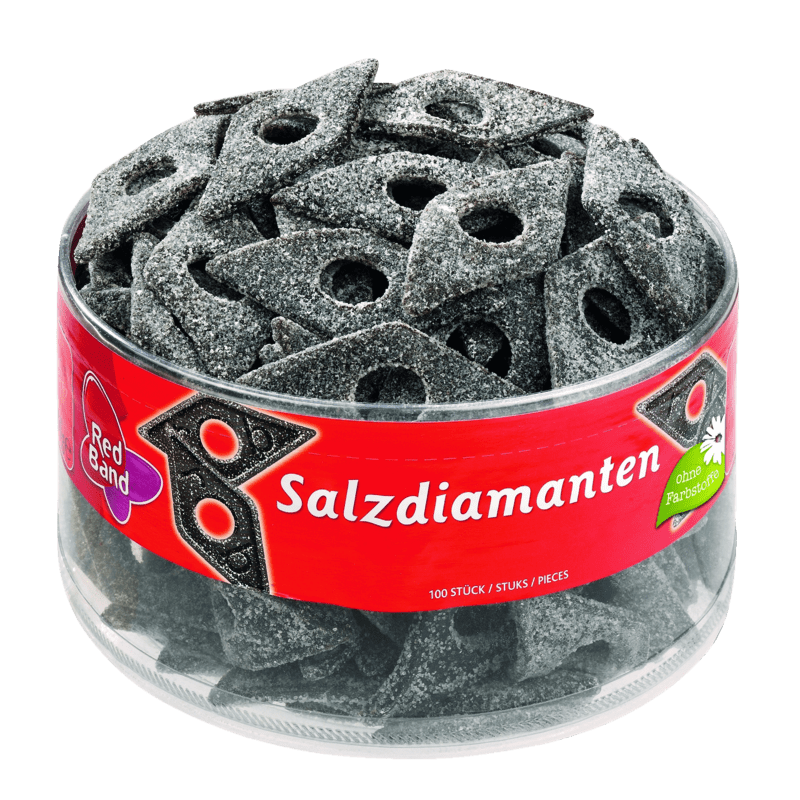 candytoys.ch Red Band  Salzdiamanten  100 Stück in der Dose candytoys.ch Switzerland