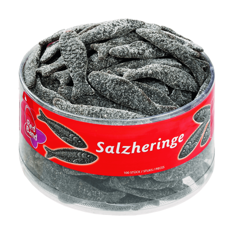 candytoys.ch Red Band  Salzheringe  100 Stück in der Dose candytoys.ch Switzerland