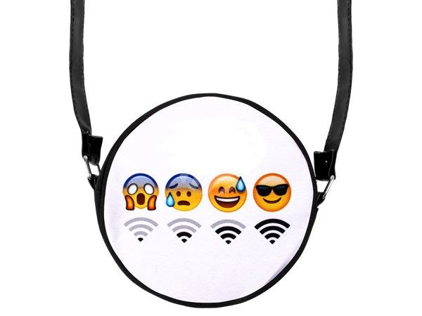 candytoys.ch RUNDE MOTIV-HANDTASCHE "WIFI EMOJIS"