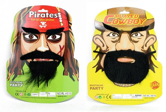 candytoys.ch Schnurrbärte Pirat und Cowboy sortiert auf Karte ca28,5x27cm candytoys.ch Switzerland