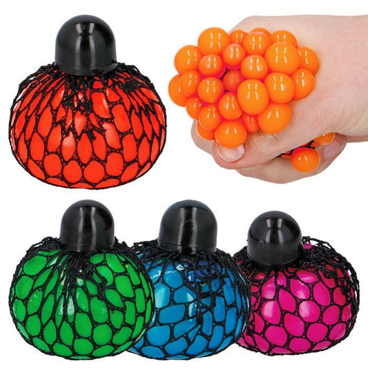 candytoys.ch Squish-Ball im Netz - Soft und dehnbar, Durchmesser ca. 7 cm
