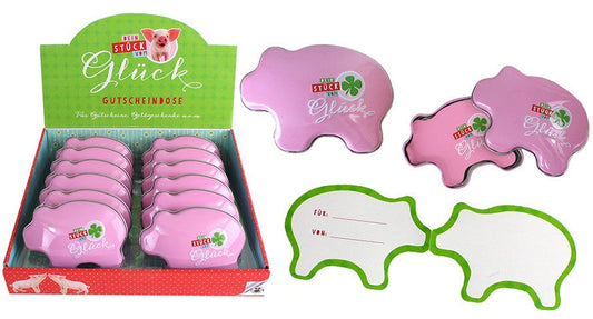 candytoys.ch Stück vom Glück Gutscheindose Schwein ca 10x7,5x3cm candytoys.ch Switzerland