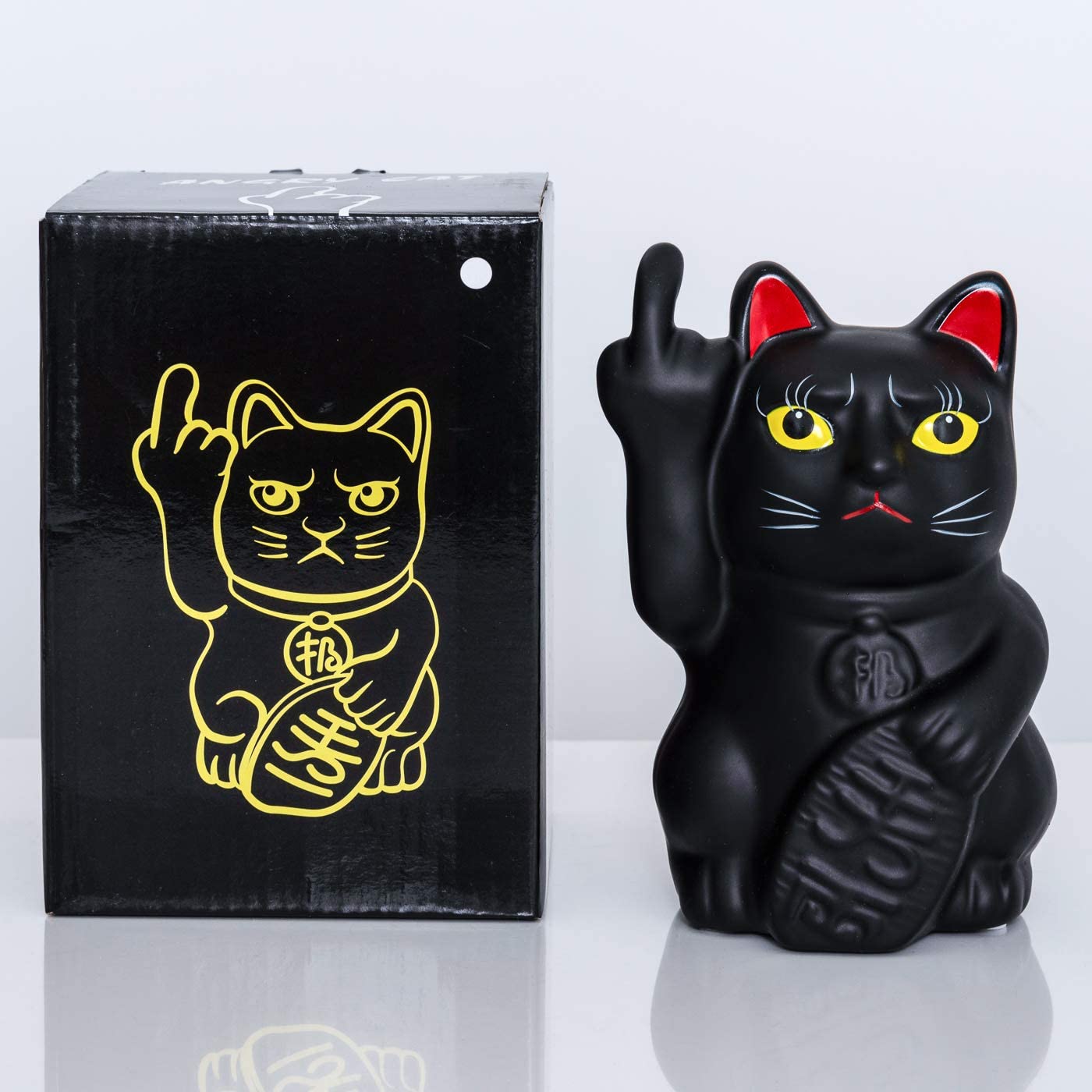 candytoys.ch Stinkekatze, Winkekatze schwarz als Spardose aus Keramik