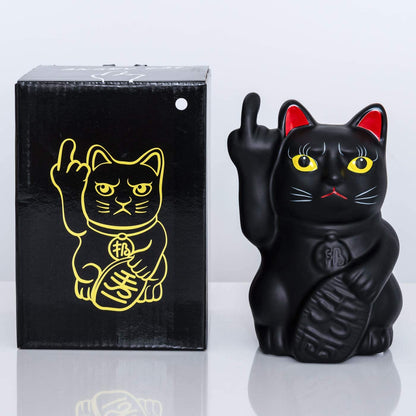 candytoys.ch Stinkekatze, Winkekatze schwarz als Spardose aus Keramik