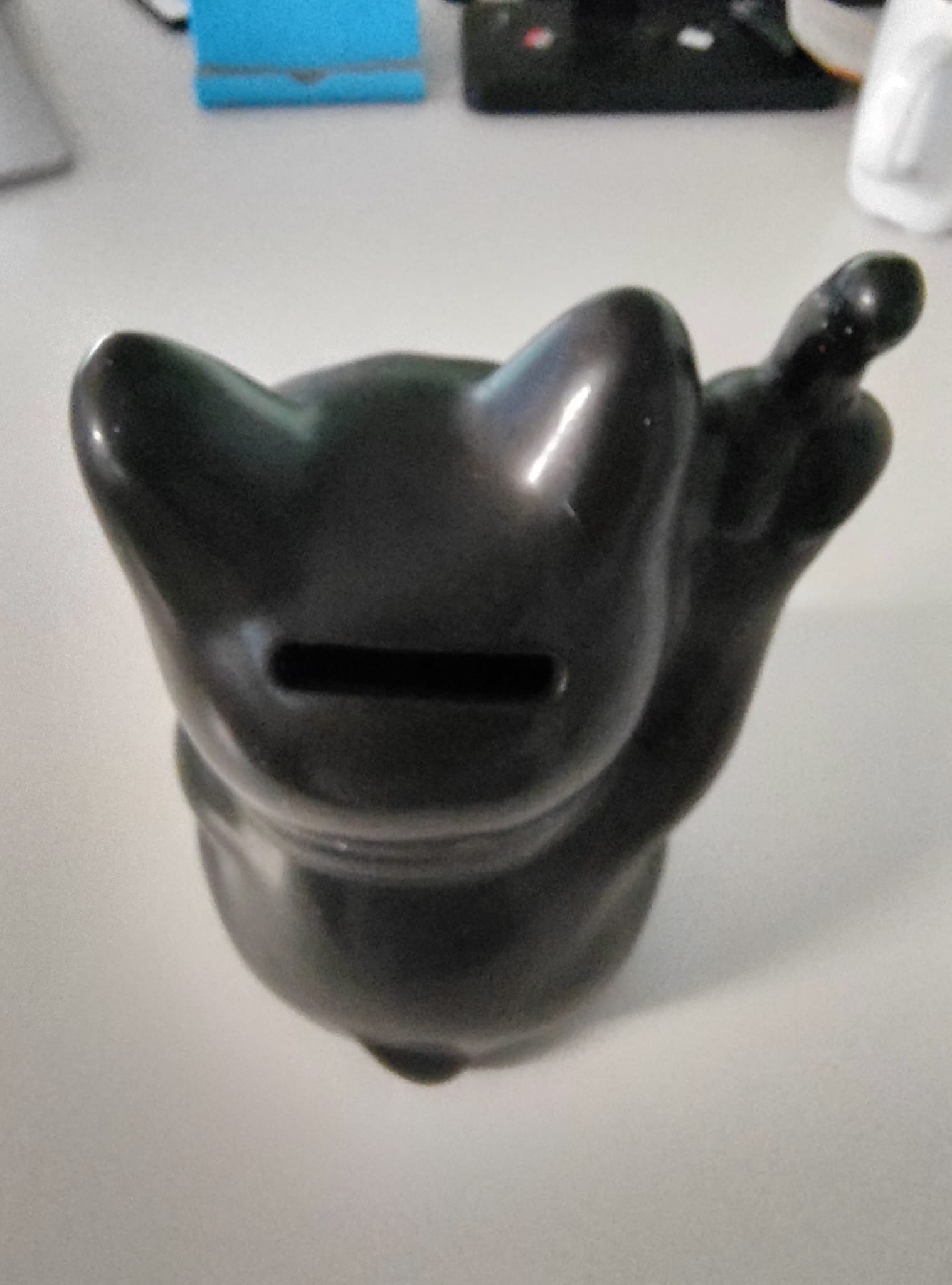 candytoys.ch Stinkekatze, Winkekatze schwarz als Spardose aus Keramik