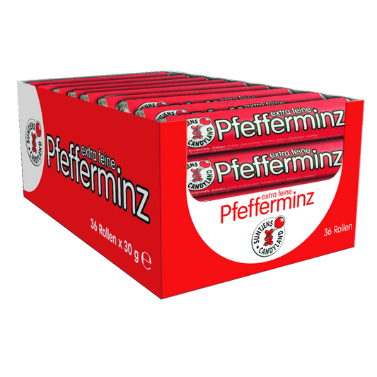candytoys.ch Suntjens  Pfefferminzrollen  36×30 Stück im Karton candytoys.ch Switzerland