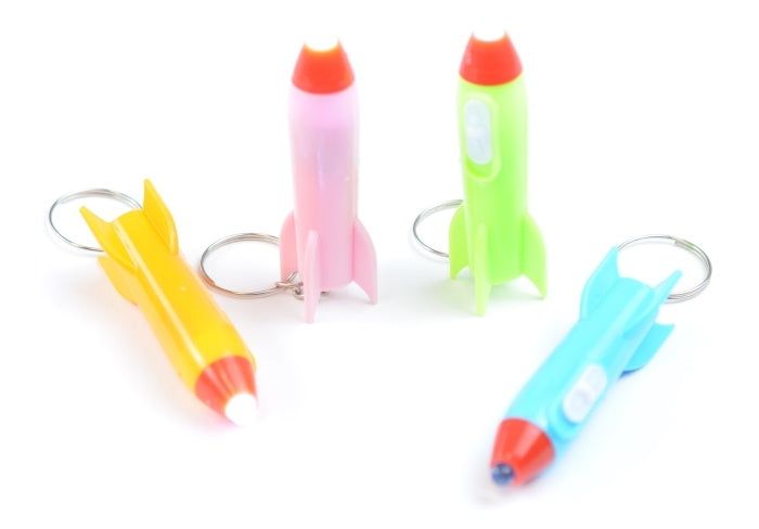 candytoys.ch Taschenlampe Rakete an Schlüsselanhänger ca 6 cm mit An-und Ausschalter