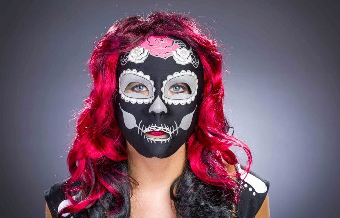 candytoys.ch "Textil-Maske ""Tag der Toten"" schwarz, fluroeszierend" candytoys.ch Switzerland