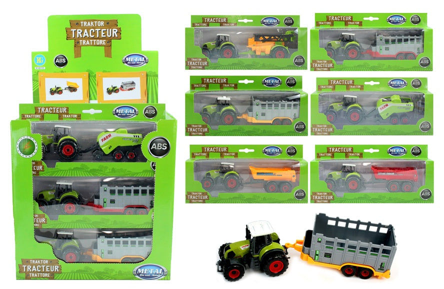 candytoys.ch Traktor mit Anhänger Metall mehrfach sortiert - ca 21-22cm candytoys.ch Switzerland